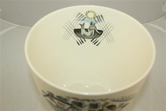 Eric Ravilious for Wedgwood. A rare Boat Race Day pattern Burslem vase, c.1938, 25.5cm